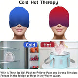 Gel Ice Headache Migraine Relief Hat Cold Compress Therapy Cap Ice Head Wrap Pack Eye Mask for Pressure Relieve Pain Ice Hat