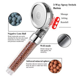 Functions High Pressure SPA Shower Head Water Saving Handheld Rainfall Bathroom Accessory Anion Filter Shower for Bathroom Decor